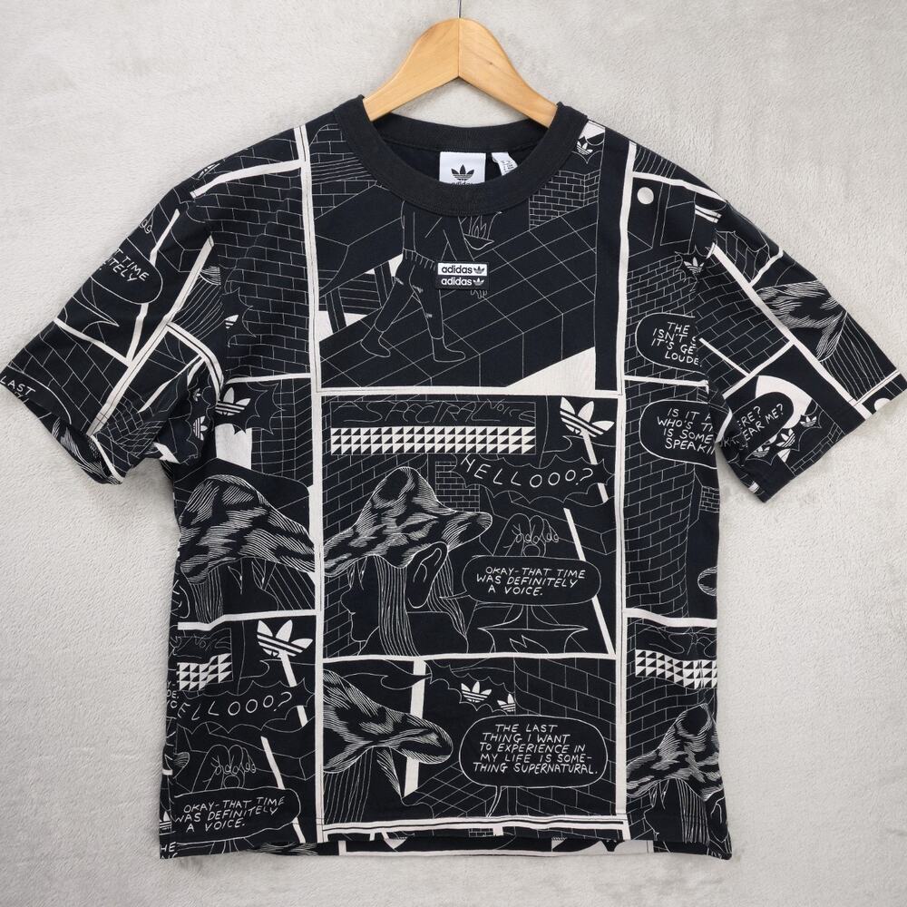 Adidas Shirt Mens Medium R.Y.V. Patrick Kyle Comic AOP Graphic Short Sleeve